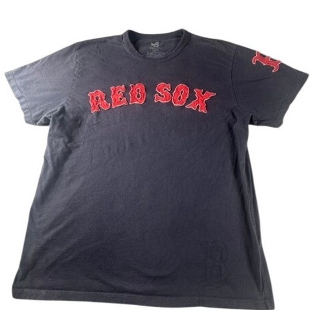 Banner Supply Co T-Shirt Mens Large Red Sox Gray Short Sleeve Cotton Distressed